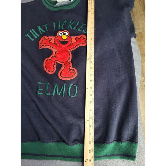 SESAME STREET ELMO "THAT TICKLES" Vintage Crewneck Sweatshirt Pullover SZ LG - Picture 8 of 9